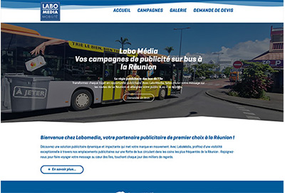 Site vitrine réalisé à La Réunion – Labo Media Publicité Exemple création application mobile Réunion – Labo Media Publicité